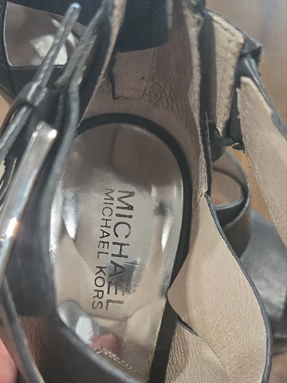 Michael Kors Black Wrap-Strap Platform Heels
